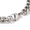 Ion Plating(IP) 304 Stainless Steel Flower Link Chain Bracelets for Men BJEW-B096-48B-AS-3