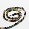 Faceted Natural Indian Agate Round Beads Strands G-E318A-4mm-01-2