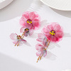 Alloy Glass Stud Earrings WG4C6C8-01-3