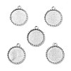 Tibetan Style Alloy Flat Round Pendant Cabochon Settings TIBEP-Q045-068D-AS-RS-1