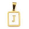 PVD Vacuum Plating 304 Stainless Steel Pave Natural White Shell Pendants STAS-S130-03G-J-1