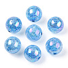 AB Color Transparent Crackle Round Acrylic Beads CACR-S006-04A-1