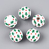 Spray Painted Schima Wood Beads WOOD-T032-36C-1