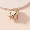 Exaggerated Alloy Imitation Pearl Flower Cuff Ring NZ1085-3