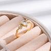 Rack Plating Brass Micro Pave Clear Cubic Zirconia Cuff Finger Rings for Women RJEW-M028-07G-4