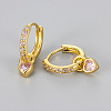 Brass Micro Pave Cubic Zirconia Hoop Dangle Earrings WG33AFF-01-1