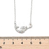 Brass Micro Pave Cubic Zirconia Heart Mermaid Pendant Necklaces for Women NJEW-S441-07A-P-5