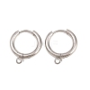 316 Stainless Steel Huggie Hoop Earring Findings X-EJEW-B158-01C-P-1