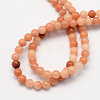 Natural Pink Aventurine Round Beads Strands G-S147-2