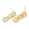 Rack Plating Brass Teardrop Stud Earrings with Crystal Rhinestone for Women EJEW-D059-11G-2