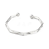 Non-Tarnish 304 Stainless Steel 3 Line Open Cuff Bangles for Women BJEW-S155-01P-2