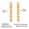 304 Stainless Steel Pave Cubic Zirconia Curb Chains Stud Earrings for Women FE1813-2-1