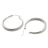 Non-Tarnish 304 Stainless Steel Grooved Hoop Earrings EJEW-B023-18P-2