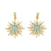 Brass Micro Pave Sky Blue Cubic Zirconia Pendants CU-CBAA571-08G-1