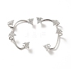 Clear Cubic Zirconia Butterfly Cuff Earrings EJEW-K093-25P-1