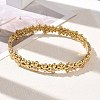 304 Stainless Steel Crystal Rhinestone Hinged Cuff Bangles SA-CBAB92B-17G-1