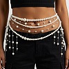 Summer Beach Alloy Imitation Pearl Tassel Waist Beads for Bikini WG13900-01-2