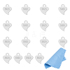 16Pcs 925 Sterling Silver Heart Chain Extender Drop STER-FI0001-04-1