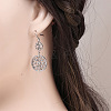 Bohemian Style Brass Clear Cubic Zirconia Dangle Earrings FS-WGE026E-01-1