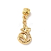 Rack Plating Brass Micro Pave Clear Cubic Zirconia Pendants ZIRC-H125-09G-2