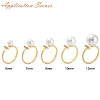 Brass Micro Clear Cubic Zirconia Cuff Finger Rings Setting X-KK-T056-52G-NF-4