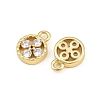 Brass Micro Pave Clear Cubic Zirconia Charms CU-CBAD306-04G-2