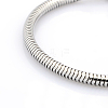 Tarnish Resistant 304 Stainless Steel European Style Round Snake Chains Bracelets STAS-J015-02-2