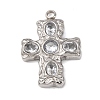 304 Stainless Steel Micro Pave Cubic Zirconia Pendants STAS-P421-02P-2
