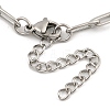 304 Stainless Steel Paperclip Chain Bracelets for Women BJEW-C046-02P-3