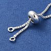 Rack Plating Adjustable Brass Box Chain Slider Bracelet Making LS-KK-M285-03S-2