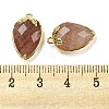 Natural Strawberry Quartz Faceted Pendants G-M431-06G-06-3