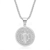 Non-Tarnish Stainless Steel Saint Benedict Necklace Exorcist Pendant Men Vintage Round Jewelry KQ8311-2-1