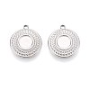 304 Stainless Steel Pendant Cabochon Settings STAS-T067-10P-1