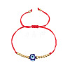 Handmade Lampwork & Glass & Brass Beads Braided Bead Bracelets OA0738-5-1