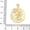 Ocean Brass Micro Pave Cubic Zirconia Pendants KK-K411-04B-G-3