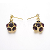 Brass Cubic Zirconia Stud Earrings EJEW-P106-07-1