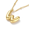 Initial Letter Brass Pendant Necklace NJEW-A015-21G-W-1