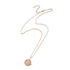 Dyed Natural Green Jade Copper Wire Wrapped Planet Pendant Brass Cable Chain Necklaces for Women NJEW-TA00260-01-3