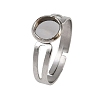 304 Stainless Steel Cuff Ring Components STAS-D372-06P-01-1
