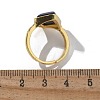 Rhombus Natural Lapis Lazuli Finger Rings RJEW-B113-01G-02-5