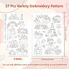 4 Sheets 11.6x8.2 Inch Stick and Stitch Embroidery Patterns DIY-WH0455-187-2