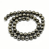 Natural Pyrite Beads Strands G-S265-03-8mm-4