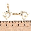 Alloy Crystal Rhinestone European Dangle Charms AL-CBAC2D3-06G-3