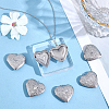 16Pcs 316 Stainless Steel Photo Locket Pendants STAS-ME0003-40-5