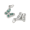 SHEGRACE Brass Micro Pave Cubic Zirconia Charms XGRQ5K925-628P-G-2