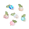 Dyed Frosted Synthetic Moonstone Round Charms PALLOY-TA00253-1