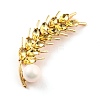 Spike of Rice Alloy Brooch with Resin Pearl JEWB-O009-16-1