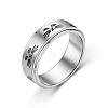 Rotating Titanium Steel Anxiety Relief Ring for Women Men PW-WG4928D-13-1