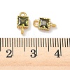 Brass Pave Cubic Zirconia Square Connector Charms KK-P348-12G-02-3