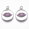 Brass Micro Pave Cubic Zirconia Pendants KK-S356-019P-NF-1